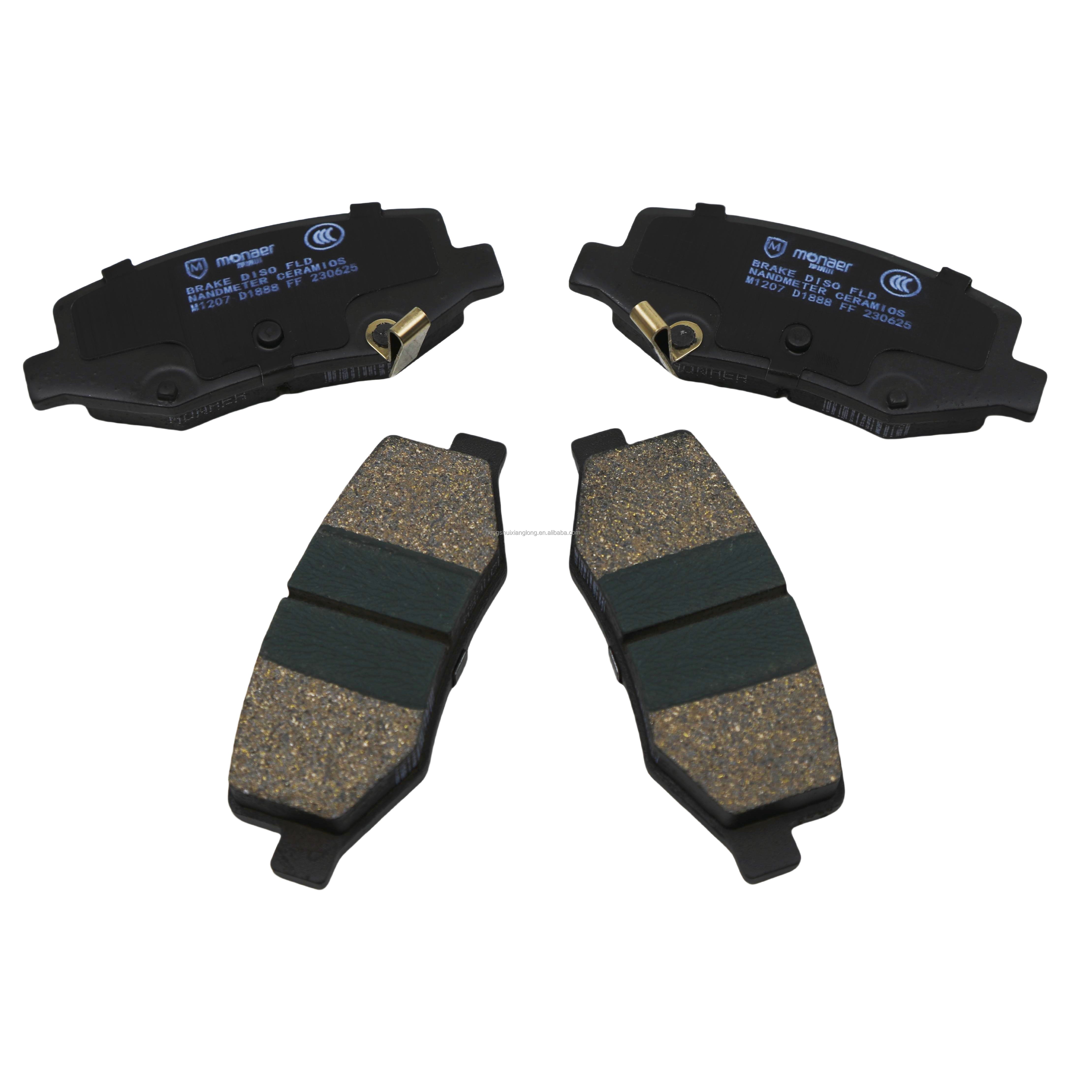 Monaer High Quality D1888 Ceramic Rear Axle Brake Pads Auto Spare Parts for BYD