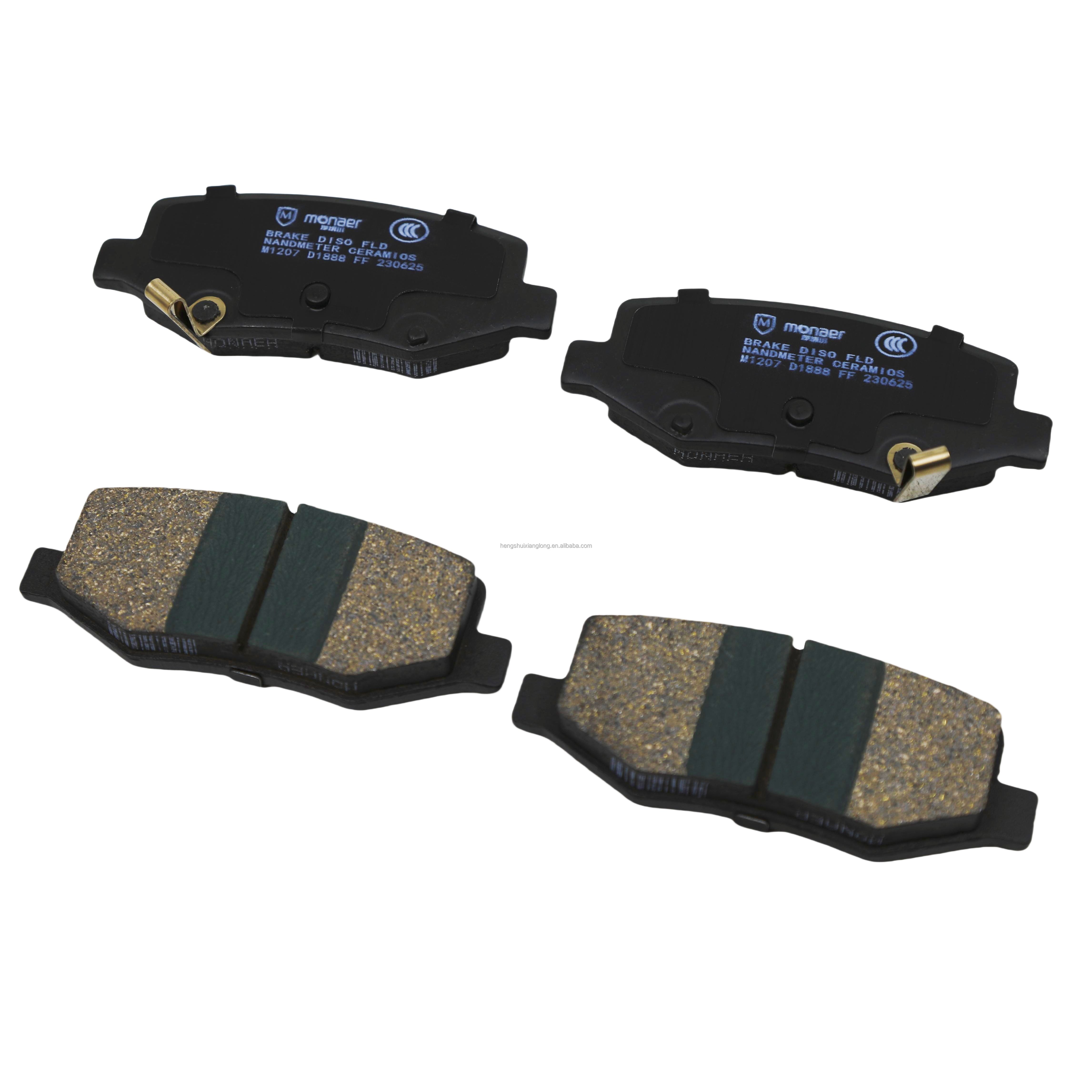 Monaer High Quality D1888 Ceramic Rear Axle Brake Pads Auto Spare Parts for BYD