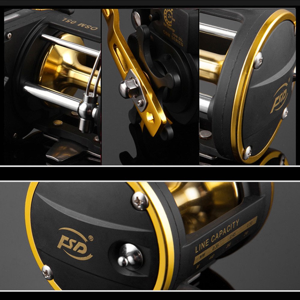 Right Hand Drum Wheel Boat Sea Linecounter Reel with Built-in Line Counter Catfish Casting Trolling Reel Fishing