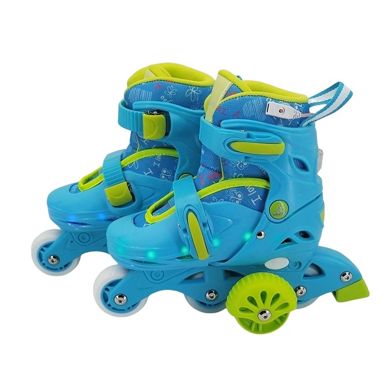 Adjustable Removable Roller Skates Single Flashing Roller Skate Shoes With Protective Gear for Beginner
