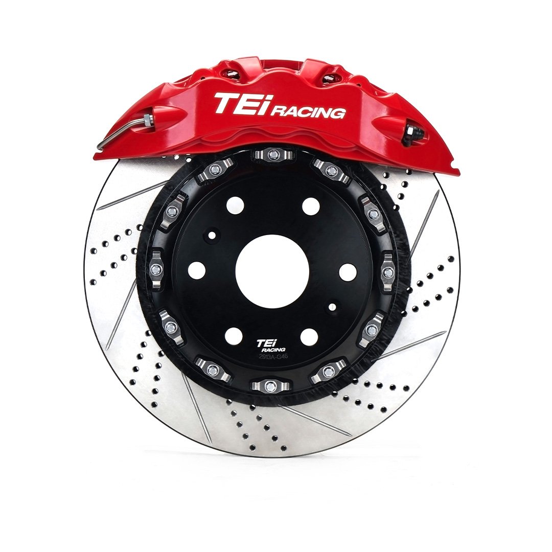 TEIRACING Big Brake Kit SR6 6 Pot Split Caliper With 332/355 High Carbon Content Auto Brake System for 17/18 Inch Car Rim