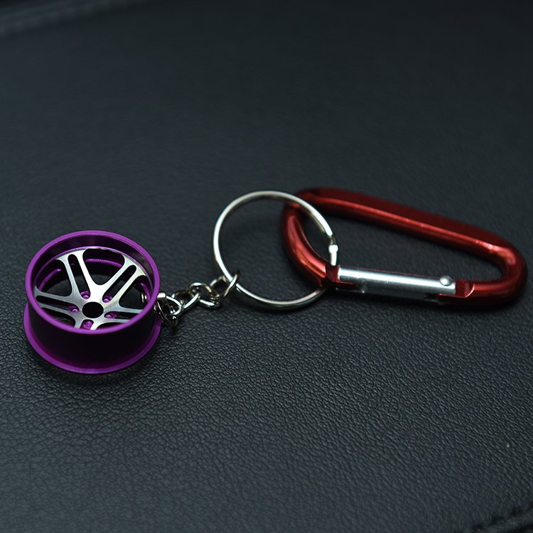 Custom Logo Luxury Fashionable Souvenir Car Parts Decoration Alloy Wheel Metal Keychain Car Lovers Gift