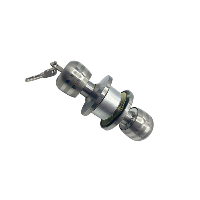 Aluminum Alloy Globular Door Knobs Rotation Lock Knobset Handle Metal Door Knob With Key for Bedrooms Living Rooms