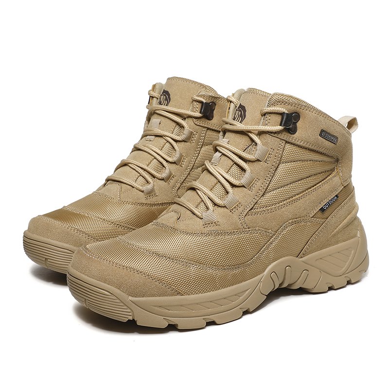 Men's Anti slip and Wear-resistant Training Boots Land Boots Workwear Motorcycle Shoes