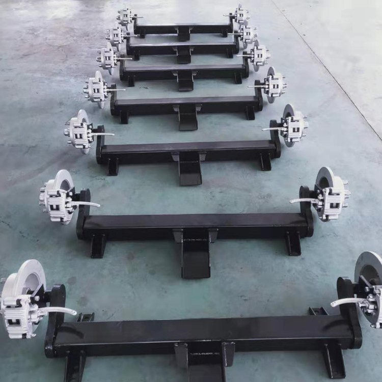 2T Rubber Torsion Axle With Electric Mechanical or Hydraulic Drum Brake