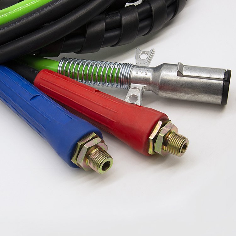 12FT 3 in 1 ABS Power Air Line Cable Air Hose Kit for Semi Truck Tractor Trailer Cable 7 Way Plug Electrical Cord Cable
