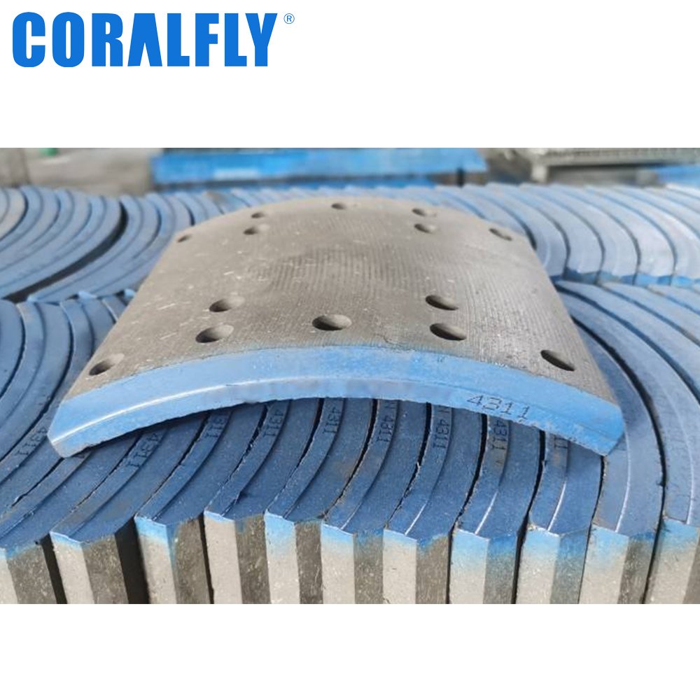 Coralfly Non-asbestos Woven Brake Lining 4311 Heavy American Truck Brake Lining for Truck Parts Brake Shoe
