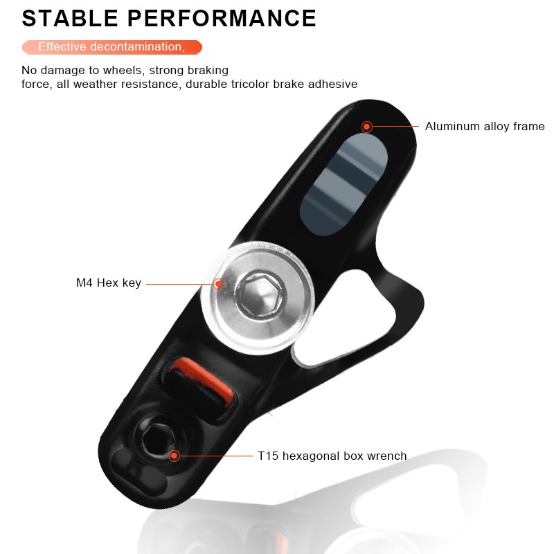 RIDERACE Road Bike Brake Pads CNC Aluminum Alloy Bicycle Braking V-Brake Holder Shoes Rubber Block Durable Cycling Accessories
