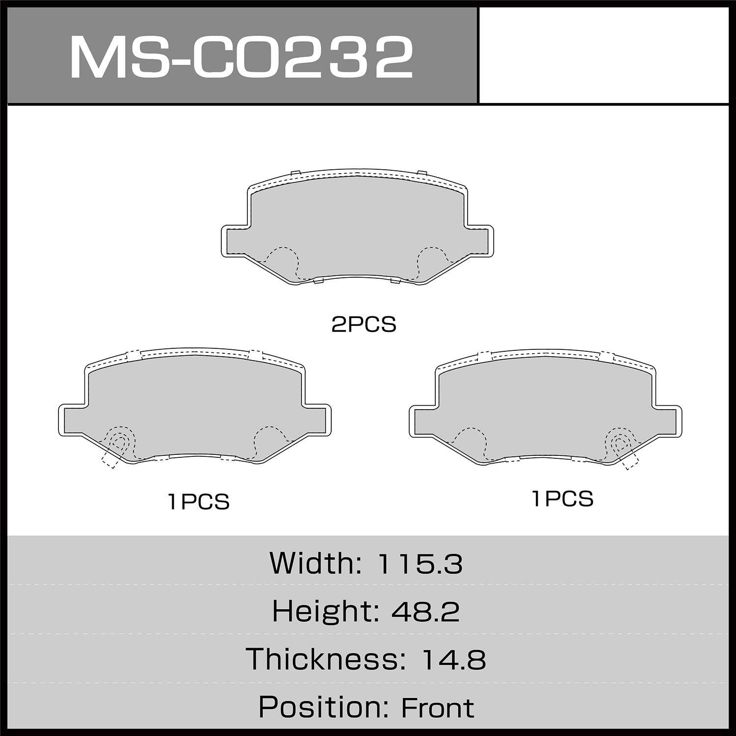 MS-C0232 MASUMA OEM 04465-0T010 Auto Parts Systems Brake Pads for Toyota Auto Spare Parts
