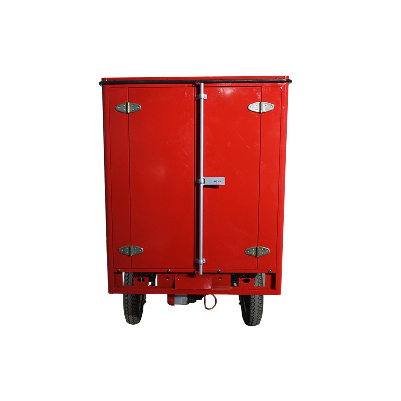 QSD Red Electric Rickshaw Tuk Tuk Express Delivery Tricycle With Closed Body for Express Transport Delivery