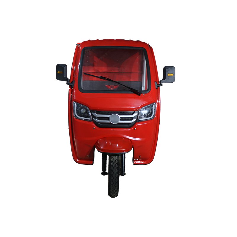 QSD Red Electric Rickshaw Tuk Tuk Express Delivery Tricycle With Closed Body for Express Transport Delivery