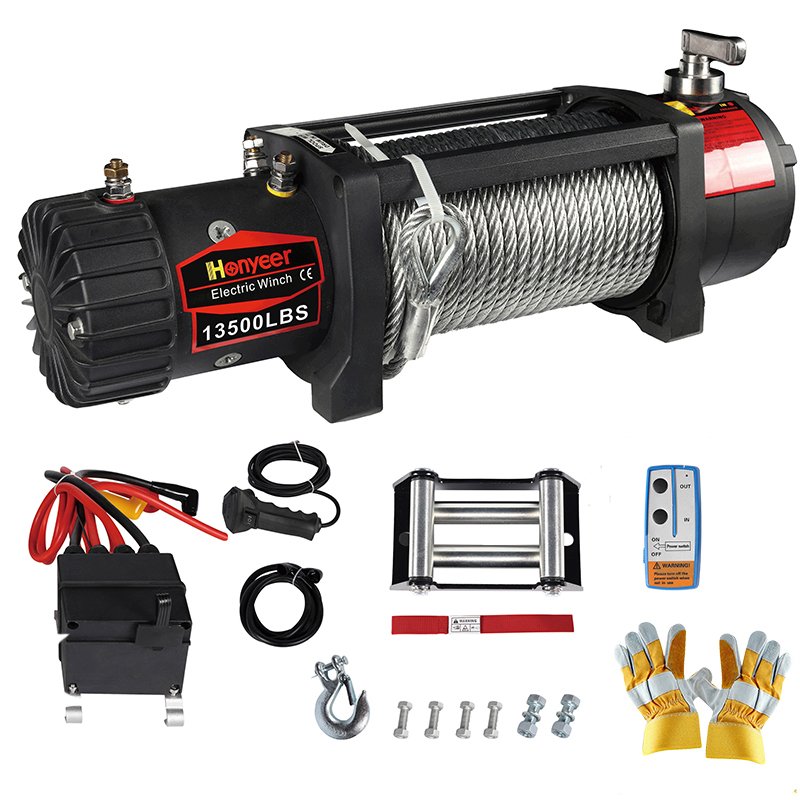 RTS 12000lbs Motorized 2 Ton 5 Tn Off Road Cable Winch 12 v Car Recovery 24 Volts Pull Winch Electric 13500lbs for SUVs 4x4