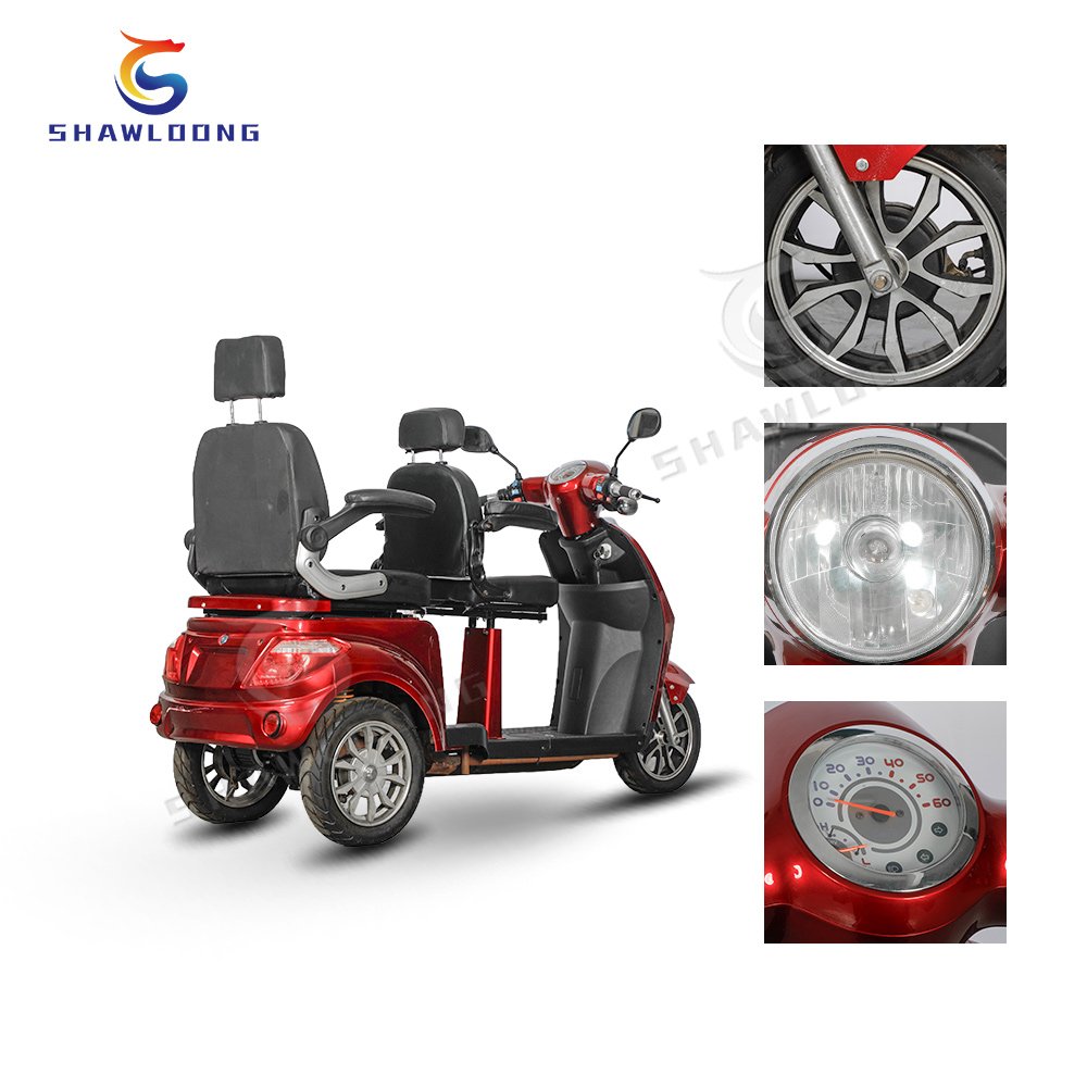 48V LCD Panel Motorcycle Motor Electric Tricycles 3-wheel Tricycle Electric Scooter LED 500W Cargo 3 Wheel with 2 Seat 12 Tube