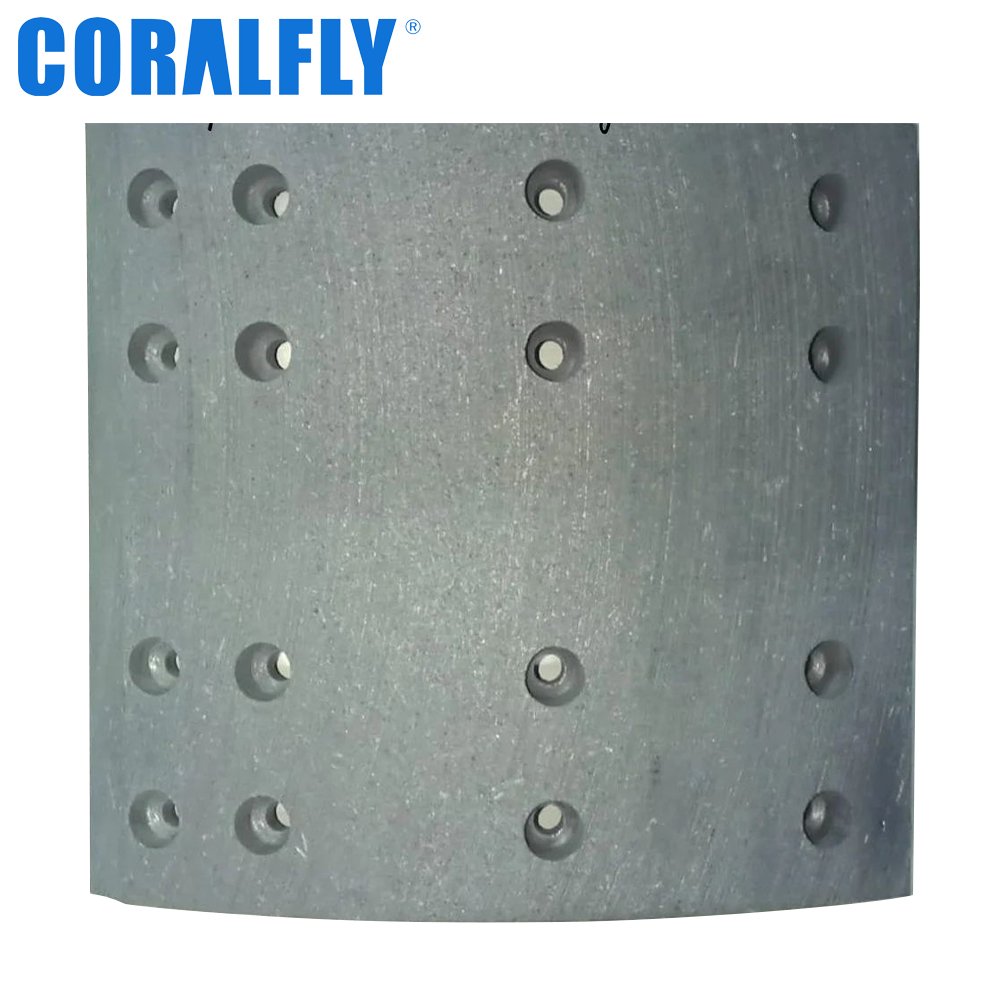 CORALFLY High Quality Spare Parts Reliable Durable With Rivets Truck Brake Lining 4657 E 8130363 for Daewoo Trucks O