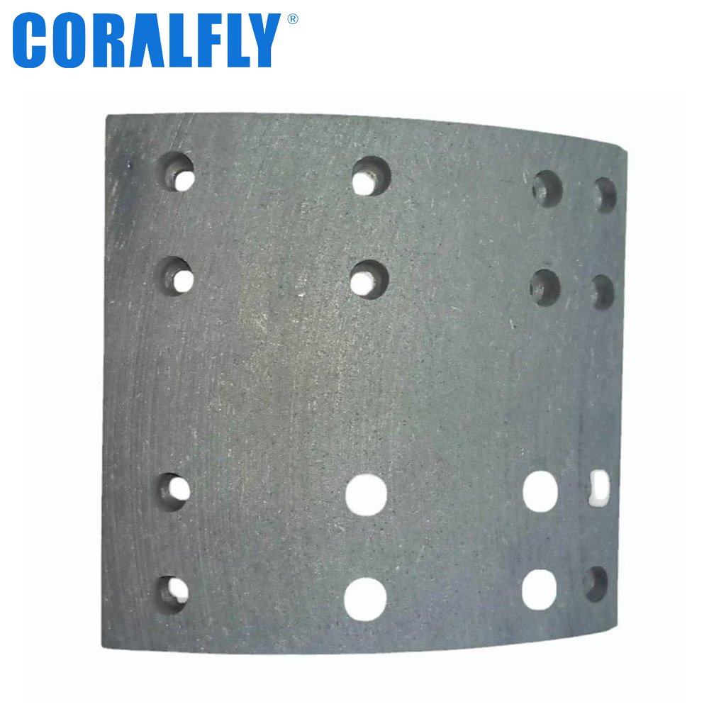 CORALFLY High Quality Spare Parts Reliable Durable With Rivets Truck Brake Lining 4657 E 8130363 for Daewoo Trucks O
