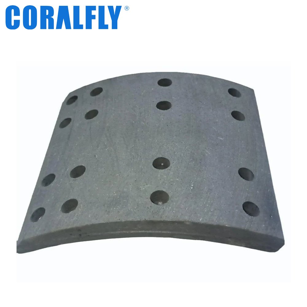 CORALFLY High Quality Spare Parts Reliable Durable With Rivets Truck Brake Lining 4657 E 8130363 for Daewoo Trucks O