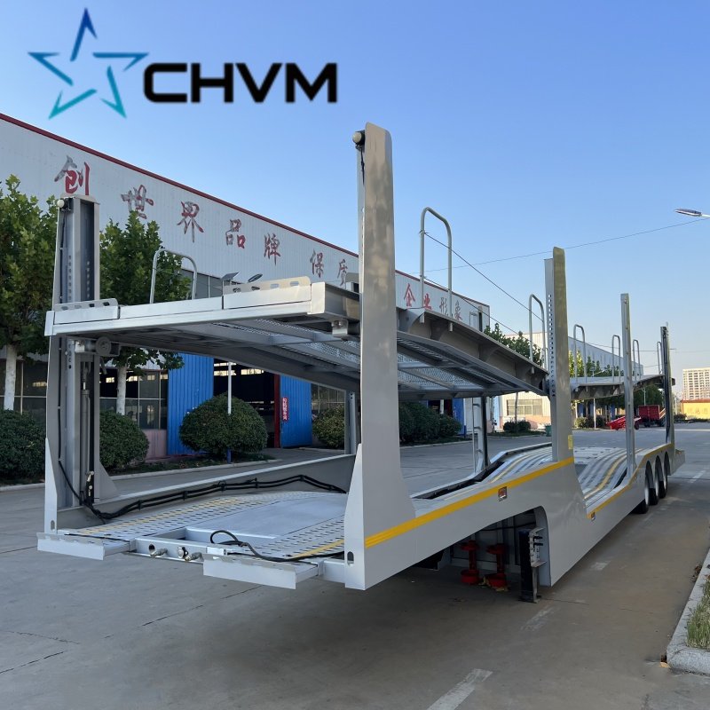 3 Axle 18 m 40 Transport Cars Double Deck Auto Cars Transport Trailer Car Carrying 8/10 Seats Carrier Semi Trailer