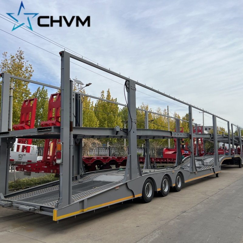 3 Axle 18 m 40 Transport Cars Double Deck Auto Cars Transport Trailer Car Carrying 8/10 Seats Carrier Semi Trailer