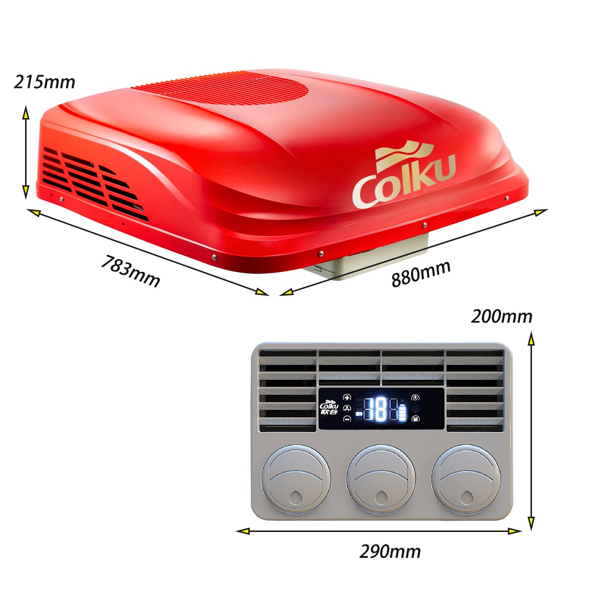 Electric 12v 24v Rooftop air Conditioner Parking Cooler Sleeper Truck Cab Roof Mount Ac Units for Scania Volvo MB Actros