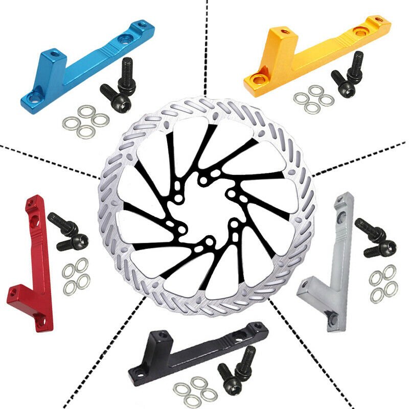 Bike Disc Brake Rotors Front Rear 180mm 203mm Bicycle Adapter PM Caliper Aluminum Alloy Cycling Accessory Adapter