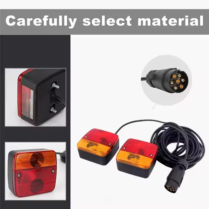 12V Trailer Halogen Tail Lights Kit Brake Stop Turn License Lights Trailer Accessories with 7.5M+2.5M Cable 7 Pin Trailer Plug