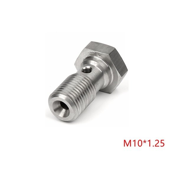 CNC Stainless Steel Hollow Nut Bolt for Car One Hole Ss304 Screw Nut M10x1.0 Hex Stud Threaded Brake Hose Fitting Bolt