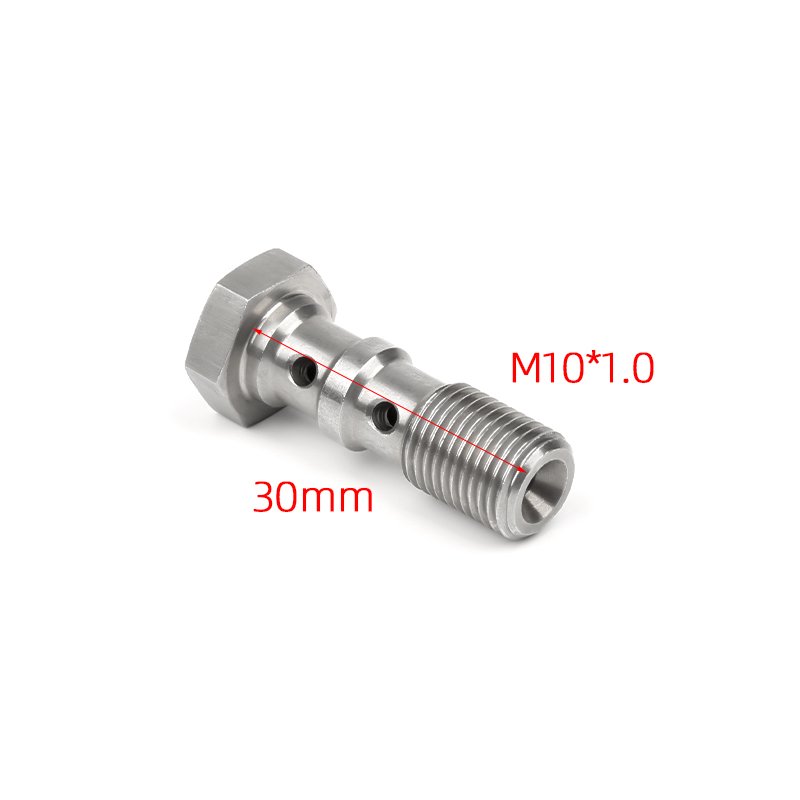 CNC Stainless Steel Hollow Nut Bolt for Car One Hole Ss304 Screw Nut M10x1.0 Hex Stud Threaded Brake Hose Fitting Bolt