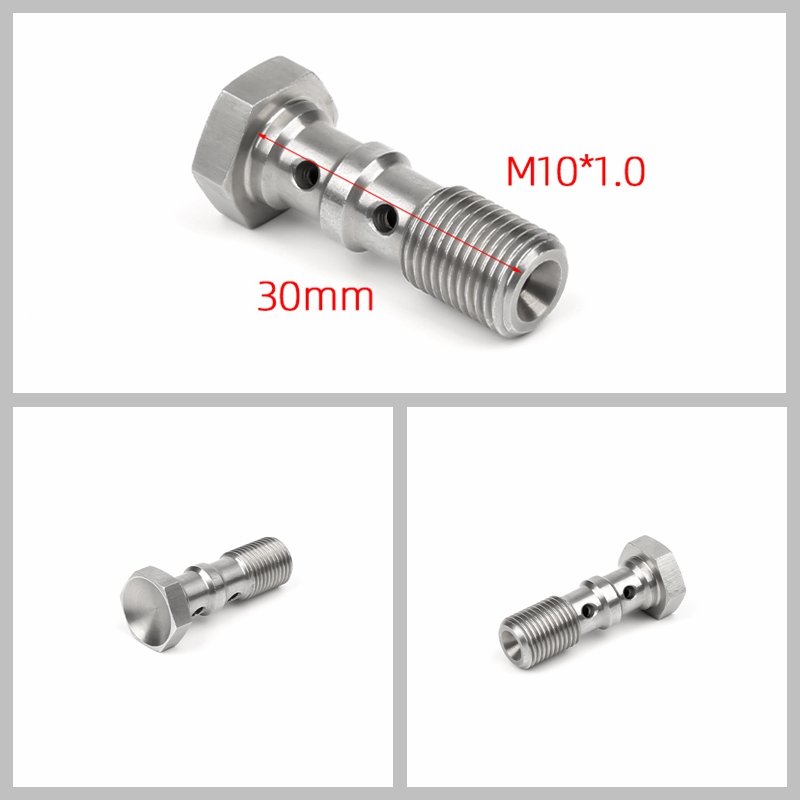 CNC Stainless Steel Hollow Nut Bolt for Car One Hole Ss304 Screw Nut M10x1.0 Hex Stud Threaded Brake Hose Fitting Bolt