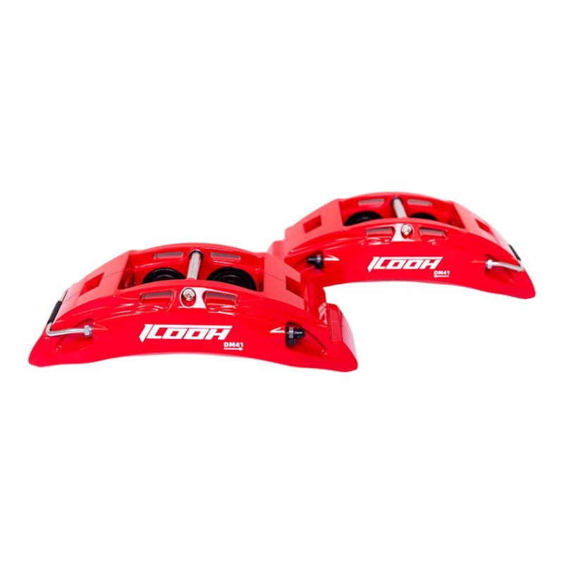 ICOOH Racing DM4 Front and Rear Wheel 4 Pistons Split Forged Caliper with 355x28MM Assemblies Aluminum Alloy for 17/18 Inch Rim