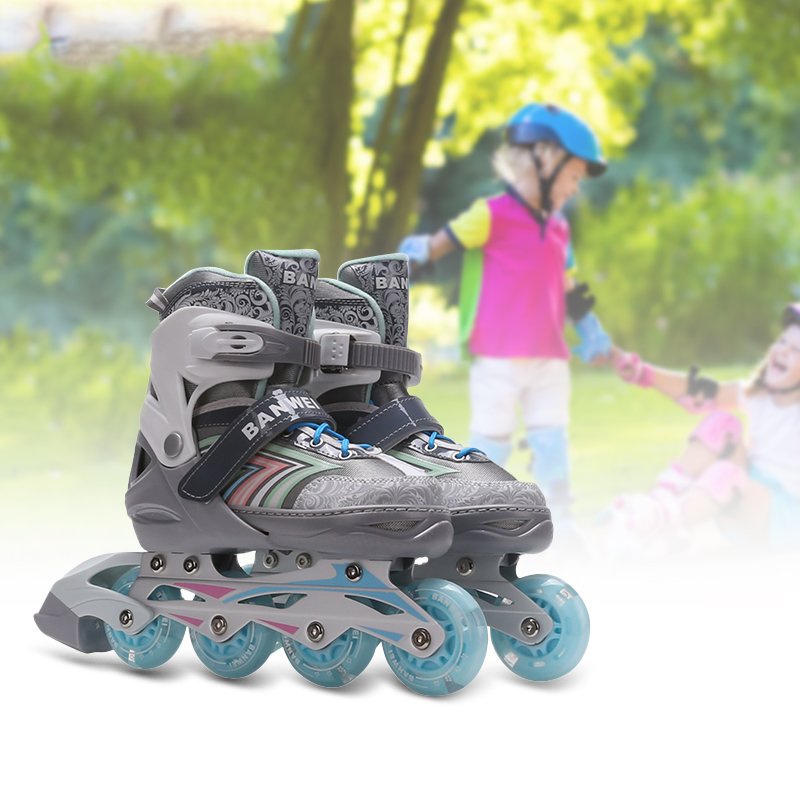 Hot Sale Illuminated Portable 4 Wheels Safe Sensitive Brake Suitable for Kids Adjustable Pink Flashing Roller Inline Skate Shoes