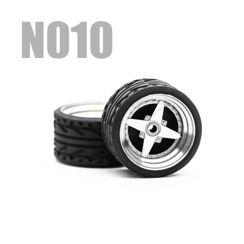 1/64 Scale Premium Quality Alloy Car Wheels with Brake Calipers Made of Durable Plastic