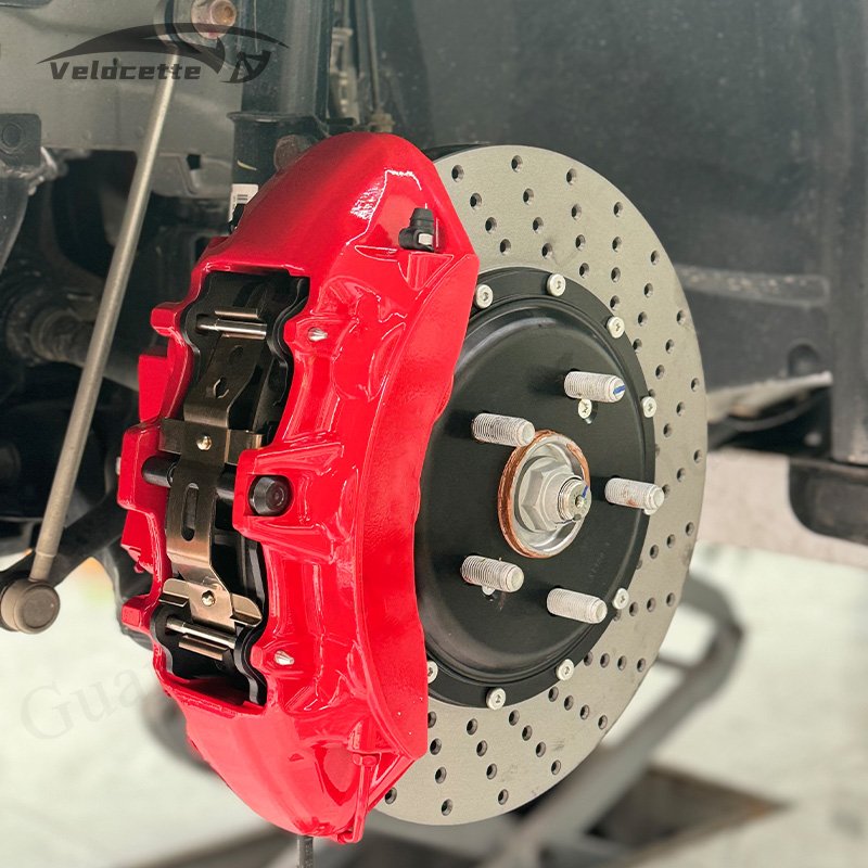 Auto V6 6-Pot Racing Brake System 6 Piston GT6 Big Brake Caliper Kit Compatible for Honda Civic Accord VW GOLF BMW Audi Toyota