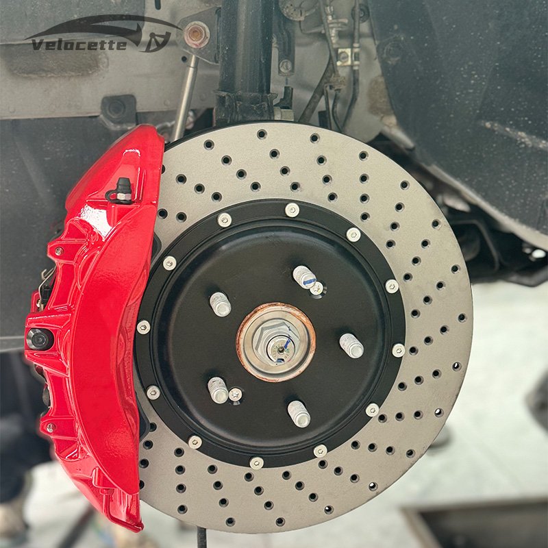 Auto V6 6-Pot Racing Brake System 6 Piston GT6 Big Brake Caliper Kit Compatible for Honda Civic Accord VW GOLF BMW Audi Toyota