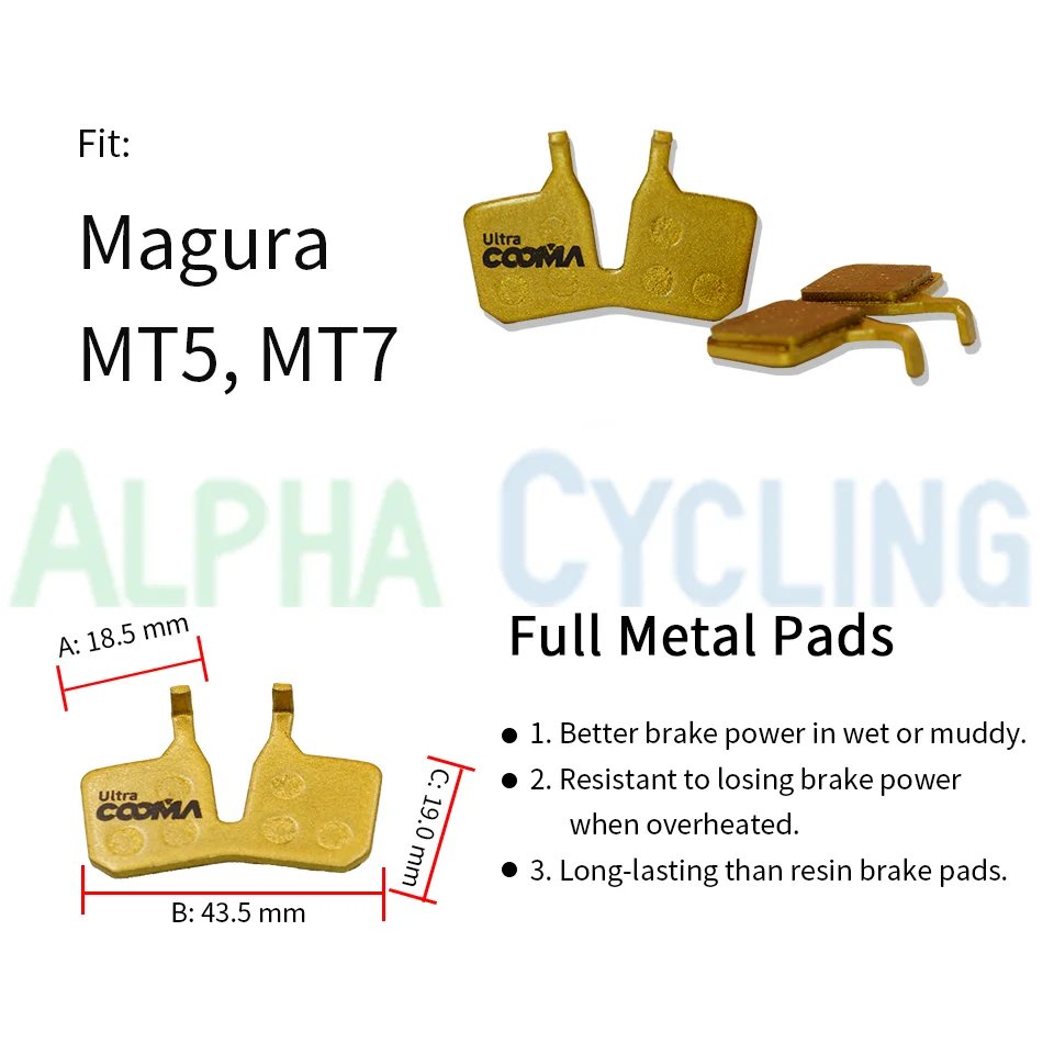 Full Metal Brake Pads Bicycle Disc Brake Pads for Mountain Bike MTB Magura MT5 MT7 Caliper Ultra Class Bicycle Parts