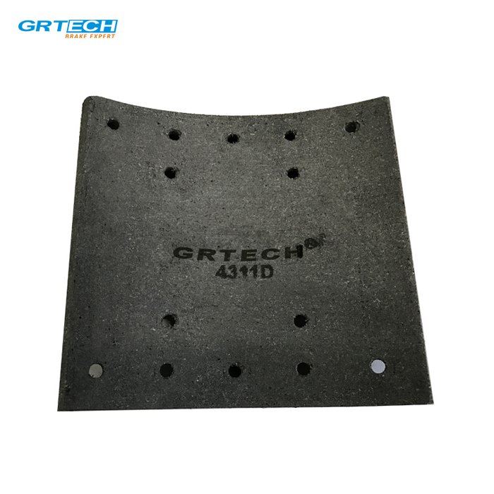 4311 Heavy Duty Truck Parts Drum Brake Shoe Lining Drilled Manufacturing