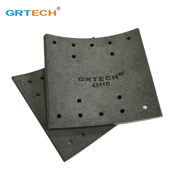 4311 Heavy Duty Truck Parts Drum Brake Shoe Lining Drilled Manufacturing