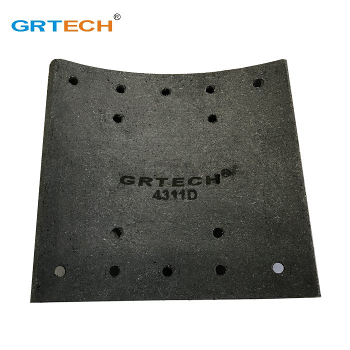 4311 Heavy Duty Truck Parts Drum Brake Shoe Lining Drilled Manufacturing