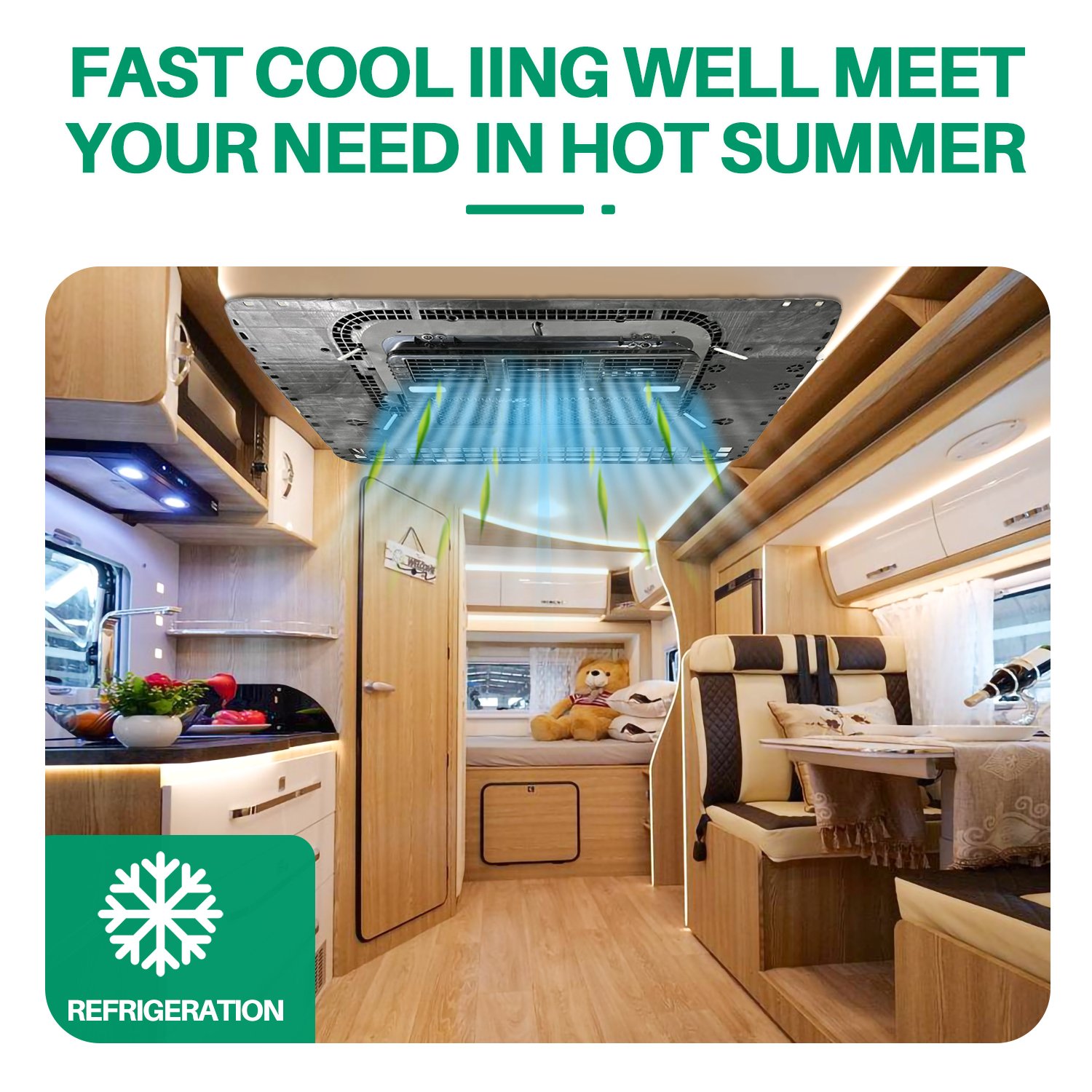 12v Electric Rooftop Ac Air Conditioning Systems 24v Parking Cooler Truck Air Conditioner for Rv Cars Excavator