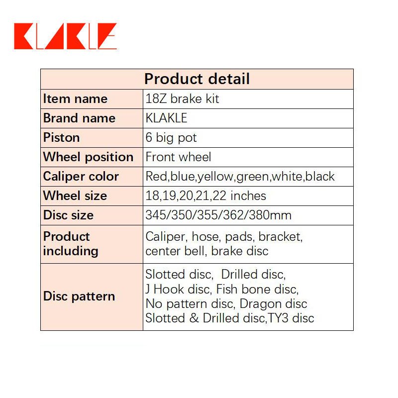KLAKLE Factory New Brake Caliper Parts 18Z 6 Pot for BMW X1 X3 X5 X6 F20 F22 F23 F30 E30 E36 E46 F30