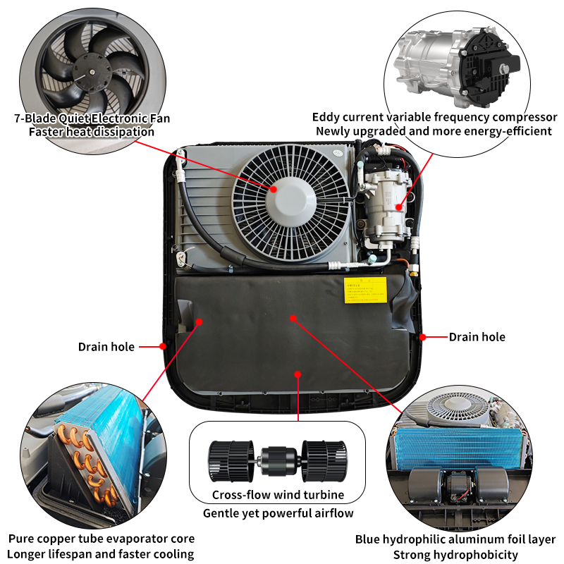 High-Performance 12V 24V Volt Roof Top Parking Air Conditioner Truck Car Camper