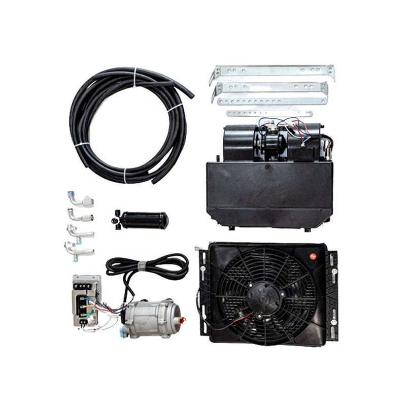 12/24 Volt Electric Parking AC Evaporator Cooler Mini Car Air Conditioner with R134a Refrigerant