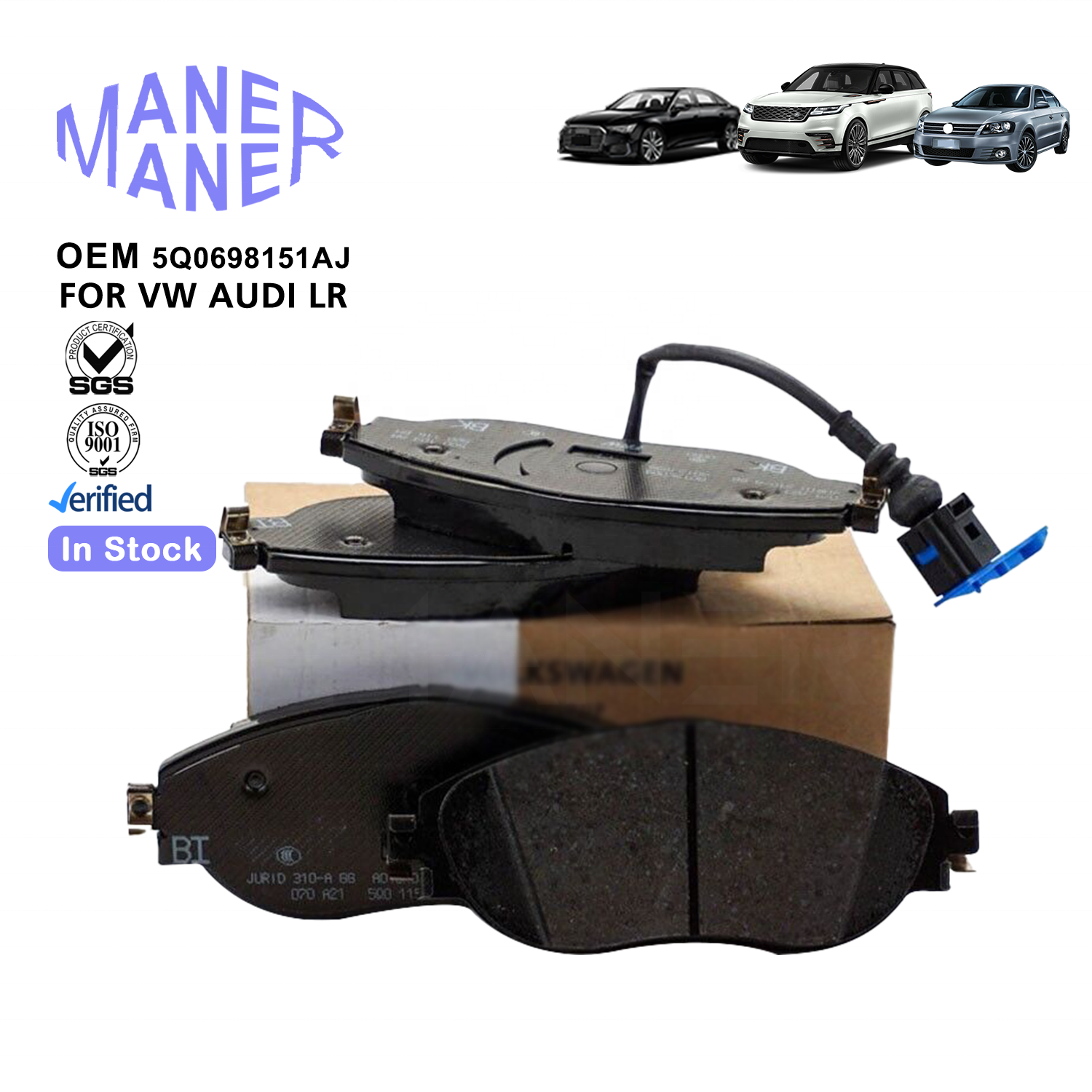 MANER Auto Brake Systems 5Q0698151AJ Factory Price Factory Stock Good Price Brake Pads for Audi VW GOLF PASSAT BEETLE SKODA