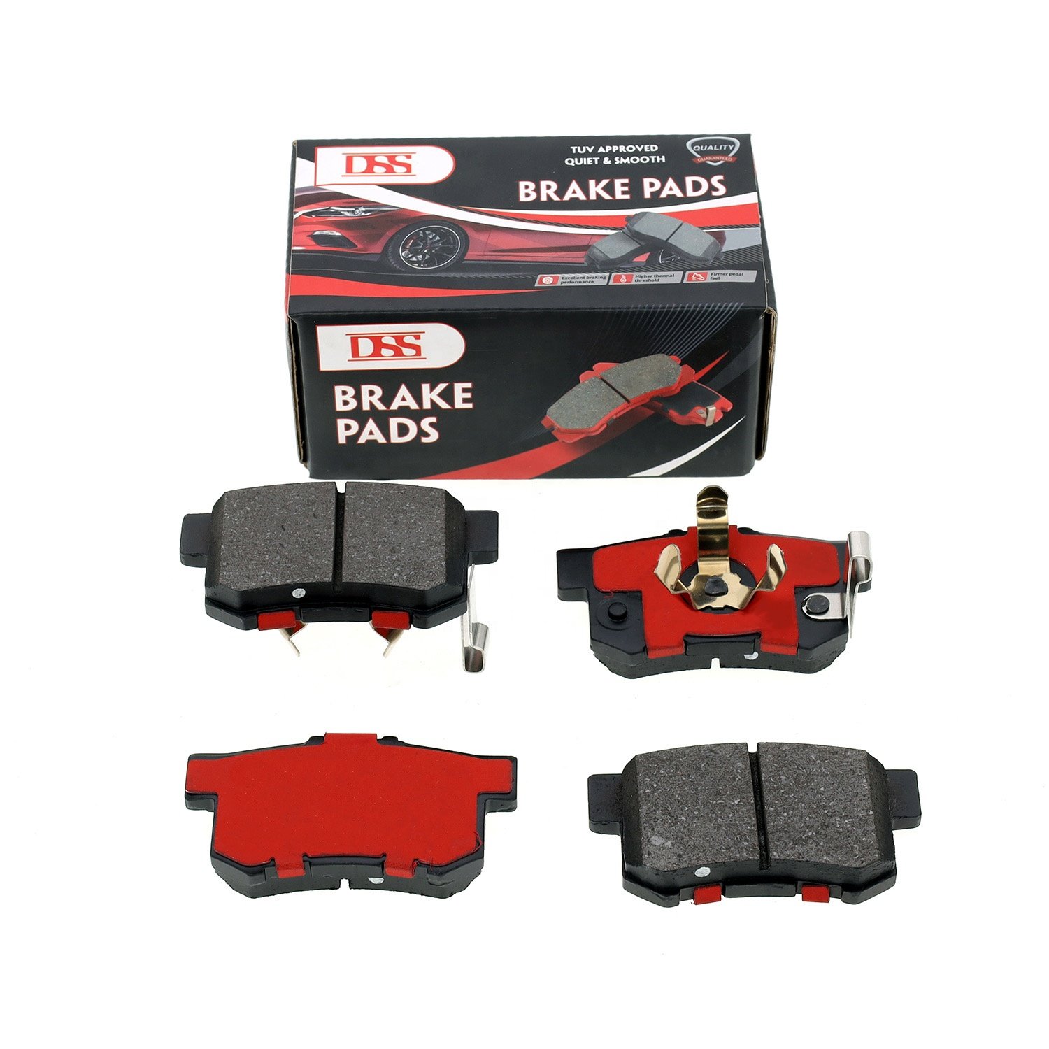 DSS High Performance No Noise Ceramic Break Pad with Brake Pad Clips Disc Car Brake Pads for Honda civic