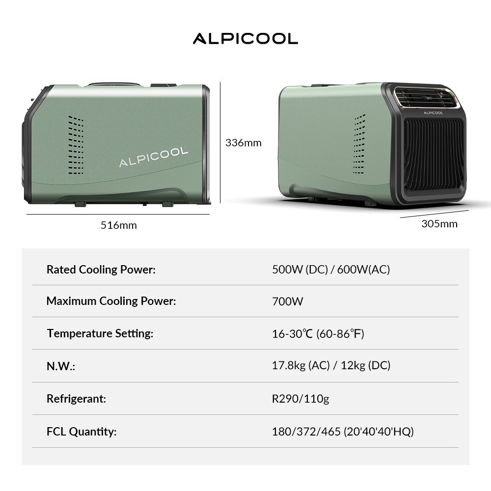 Alpicool OEM Portable Air Conditioning Camping Outdoor Home Use 48V DC Off-Road Vehicle Tent Air Conditioner for Garage & Hotel