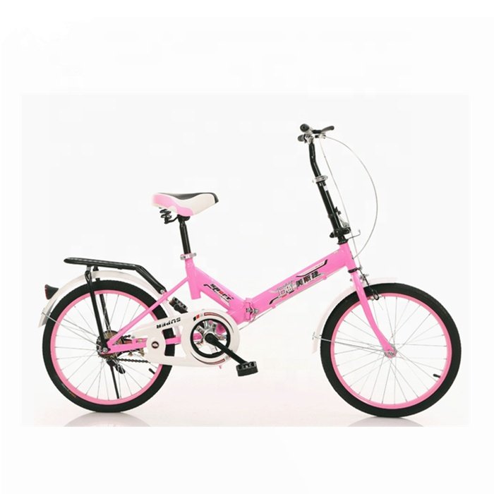 Small Portable Folding Bicycle with Front Basket for Lady