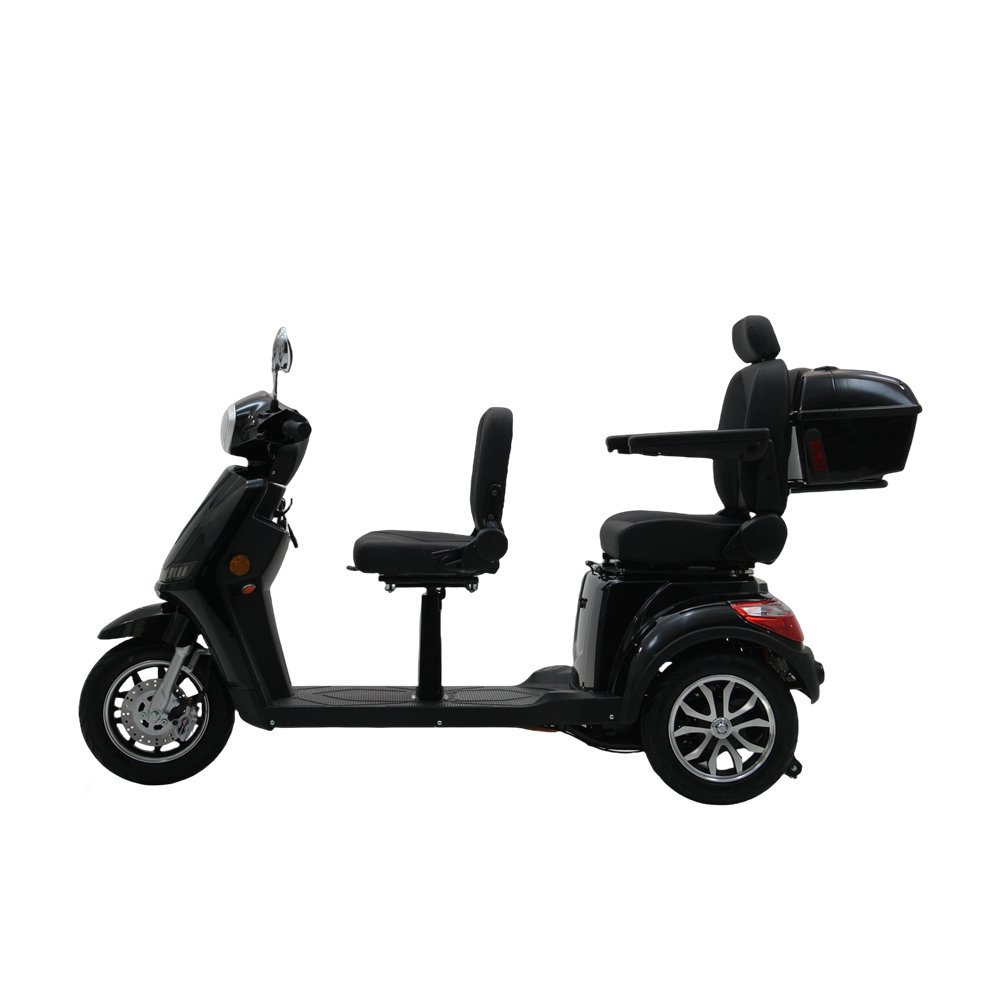 60V1000W Three Wheel Front Disc Brake Electric Double Luxury Seats 2 Seater Mobility Scooters