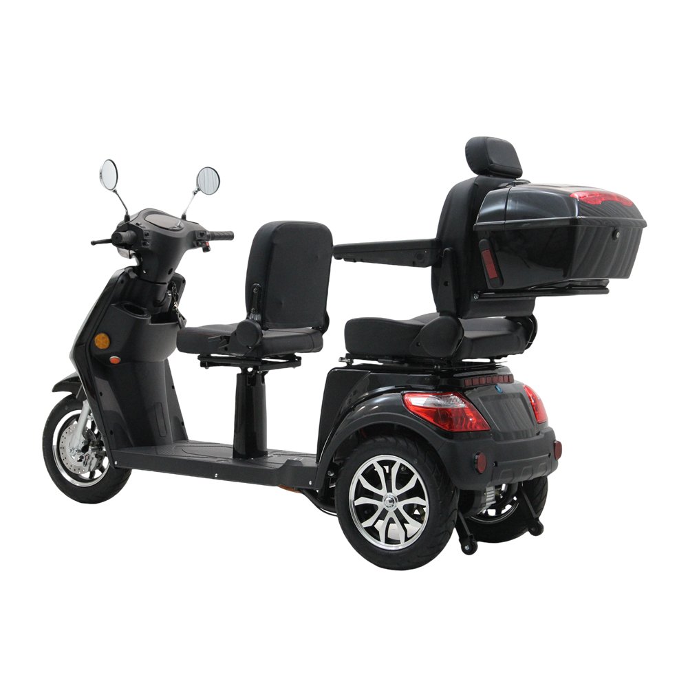 60V1000W Three Wheel Front Disc Brake Electric Double Luxury Seats 2 Seater Mobility Scooters