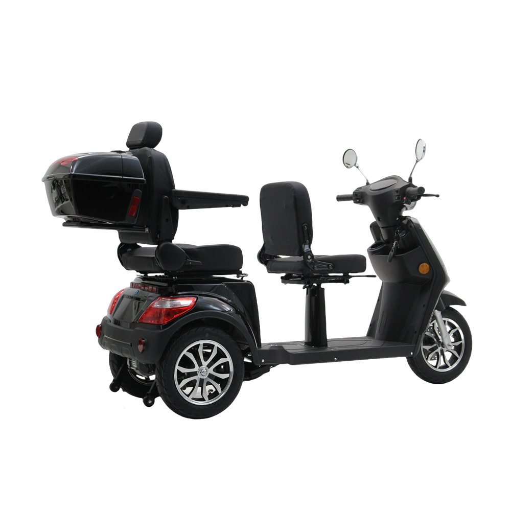 60V1000W Three Wheel Front Disc Brake Electric Double Luxury Seats 2 Seater Mobility Scooters