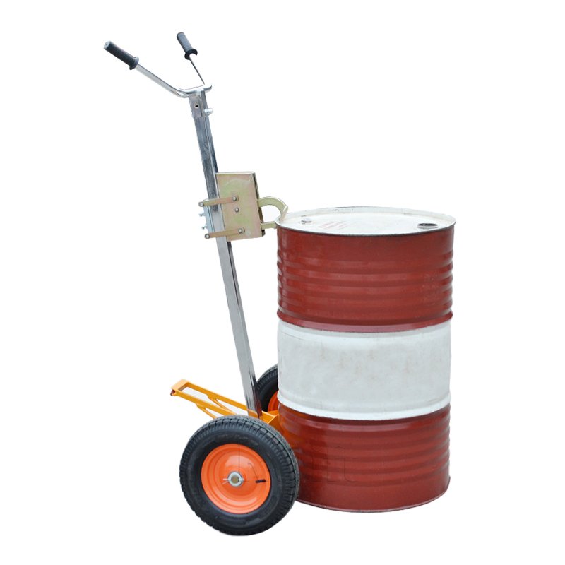 Oil Drum Trolley 400kg 450kg Mini Hand Push Oil Drum Handling Machine Tools with Nylon Wheel Manual Plastic Durm Trolley