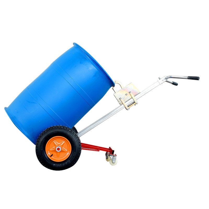 Oil Drum Trolley 400kg 450kg Mini Hand Push Oil Drum Handling Machine Tools with Nylon Wheel Manual Plastic Durm Trolley